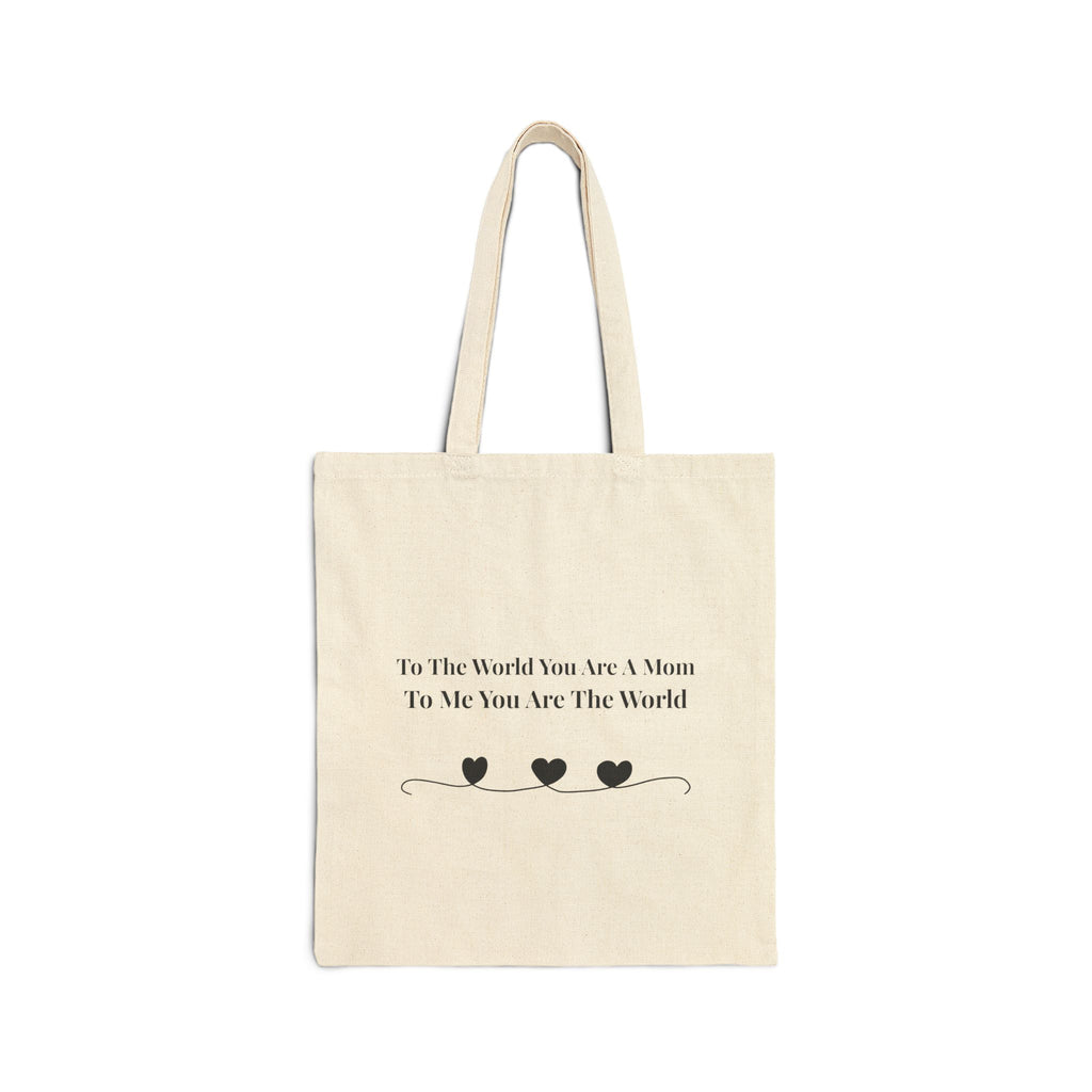 "To The World You Are A Mom" canvas tote bag – heartfelt Mother's Day gift by NanuxVibe