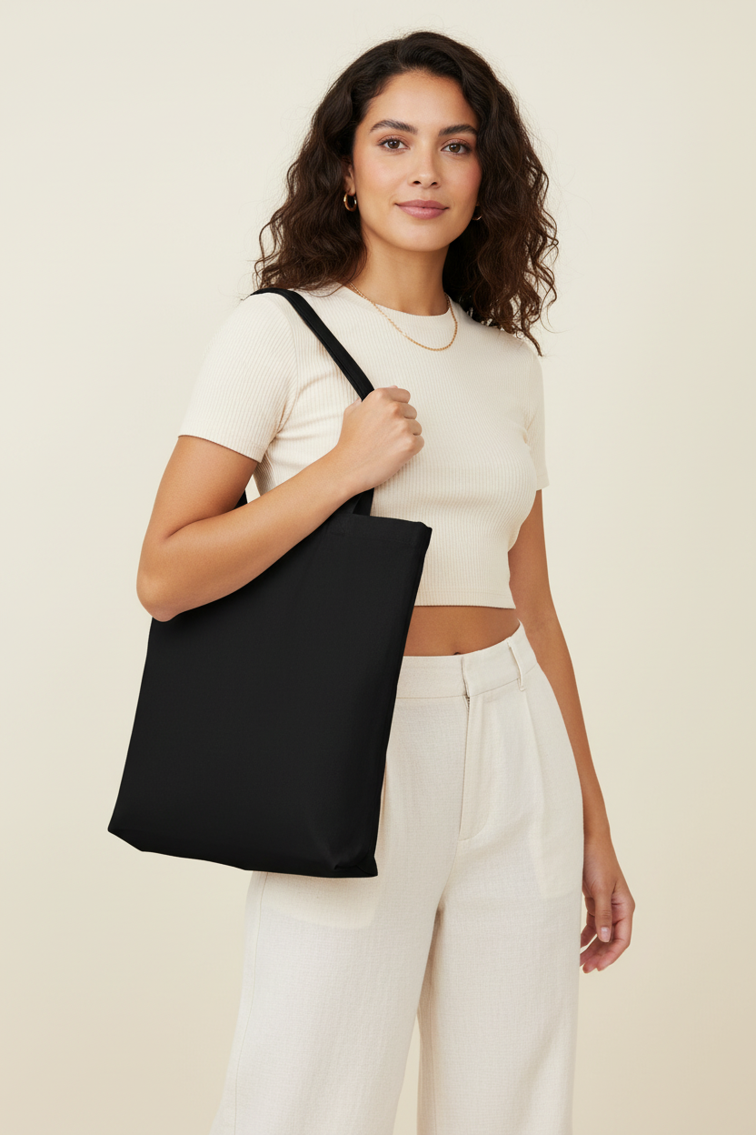NanuxVibe minimalist canvas tote bag – durable and reusable for women