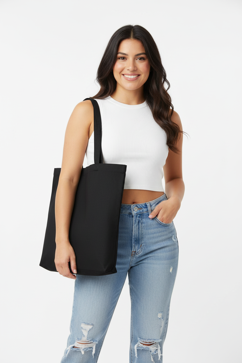 NanuxVibe minimalist canvas tote bag – durable and reusable for women