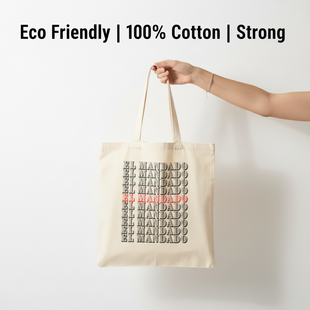 NanuxVibe El Mandado canvas tote bag – aesthetic, durable, reusable
