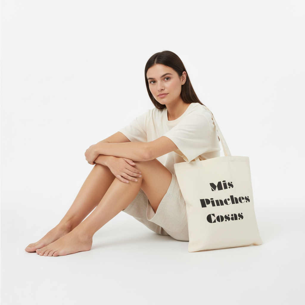 Model sitting casually with knees up