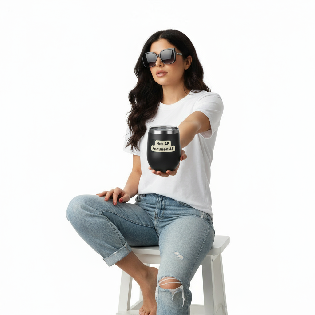 Same girl - tumbler extended forward