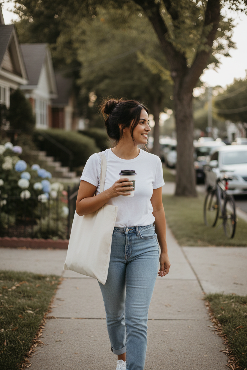 NanuxVibe minimalist canvas tote bag – durable and reusable for women